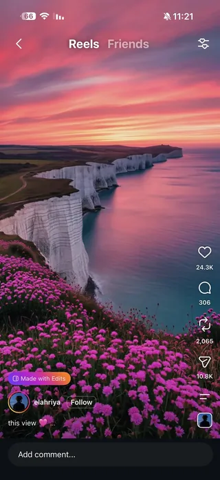 A short video in Instagram before saving it with Raheeb