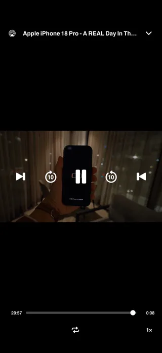 Raheeb video player with 10-second skip, previous, next, repeat and speed controls